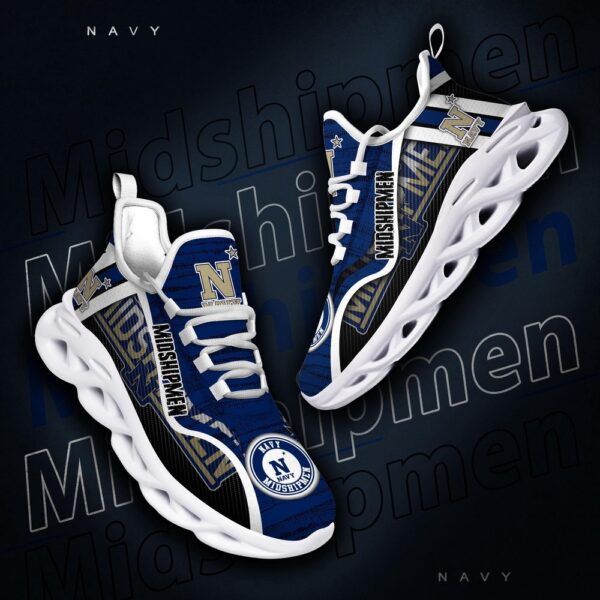 Customized NCAA Navy Midshipmen Sneaker Max Soul Shoes Stride Glamour