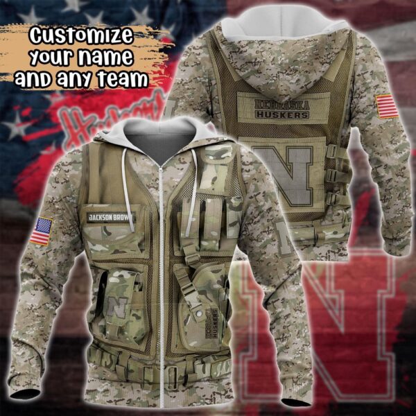 Customized NCAA Nebraska Cornhuskers Hoodie 3D Camo Hoodie Harmony For Fans