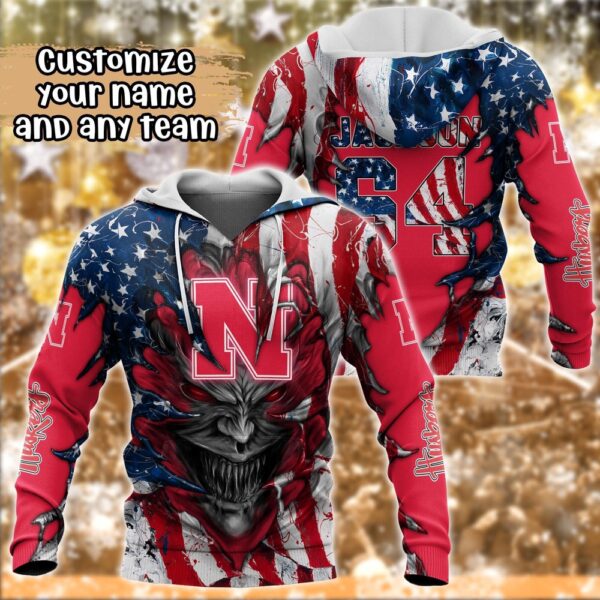 Customized NCAA Nebraska Cornhuskers Hoodie 3D Signature Style For Fans