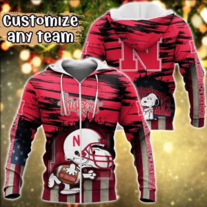 Customized NCAA Nebraska Cornhuskers Hoodie 3D Snoopy Plays Sports For Fans 2 okspm4.jpg