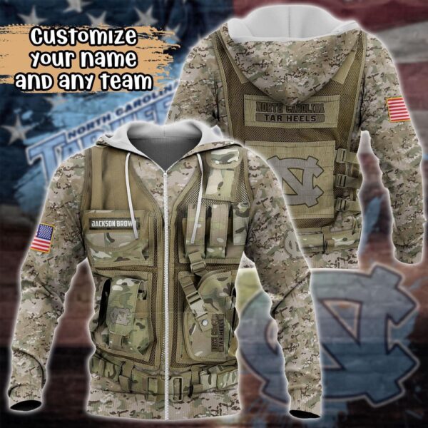 Customized NCAA North Carolina Tar Heels Hoodie 3D Camo Hoodie Harmony For Fans