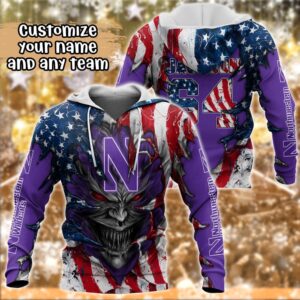 Customized NCAA Northwestern Wildcats Hoodie…