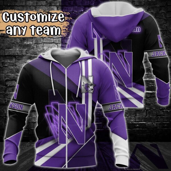 Customized NCAA Northwestern Wildcats Hoodie 3D Cozy Vibes For Fans