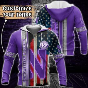 Customized NCAA Northwestern Wildcats Hoodie 3D US Flag Sleek Style For Fans 2 ko32e2.jpg