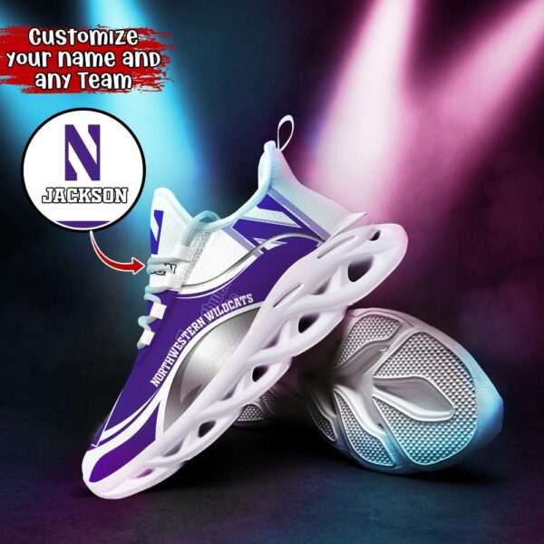 Customized NCAA Northwestern Wildcats Sneaker Max Soul Shoes Max Soul Motion