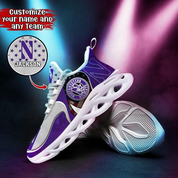 Customized NCAA Northwestern Wildcats Sneaker Max Soul Shoes Sole Bliss