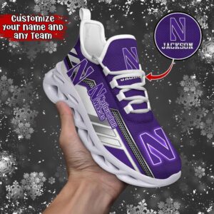 Customized NCAA Northwestern Wildcats Sneaker…