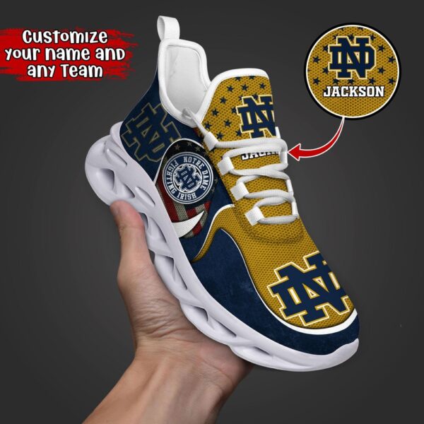 Customized NCAA Notre Dame Fighting Irish Sneaker Max Soul Shoes Sole Bliss