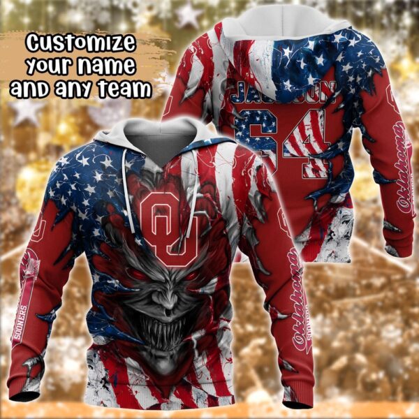 Customized NCAA Oklahoma Sooners Hoodie 3D Athletic Bliss For Fans