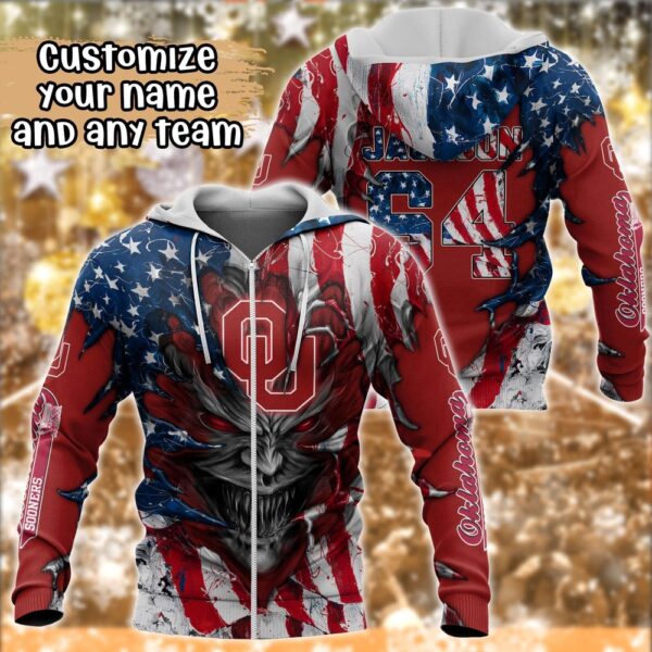 Customized NCAA Oklahoma Sooners Hoodie 3D Athletic Bliss For Fans