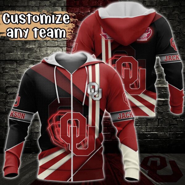 Customized NCAA Oklahoma Sooners Hoodie 3D Cozy Vibes For Fans