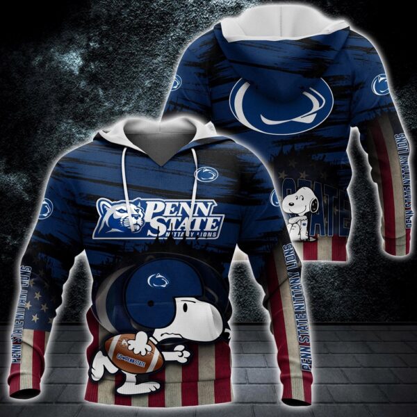 Customized NCAA Penn State Nittany Lions Hoodie 3D Snoopy Pattern For Fans