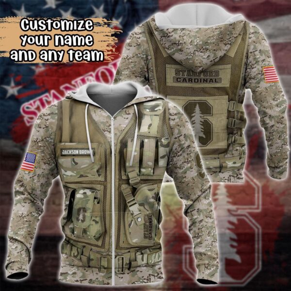 Customized NCAA Stanford Cardinal Hoodie 3D Camo Parade For Fans