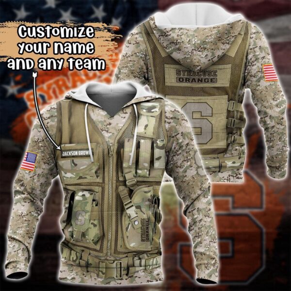 Customized NCAA Syracuse Orange Hoodie 3D Camo Hoodie Harmony For Fans