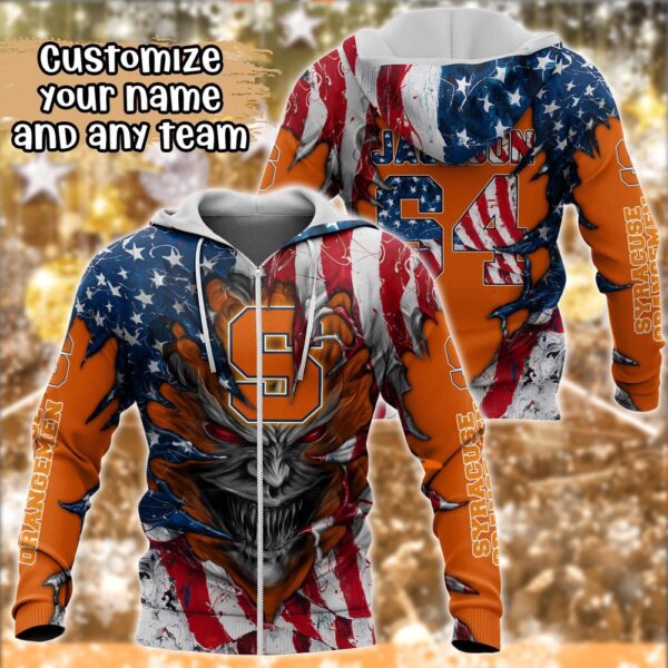 Customized NCAA Syracuse Orange Hoodie 3D Signature Style For Fans