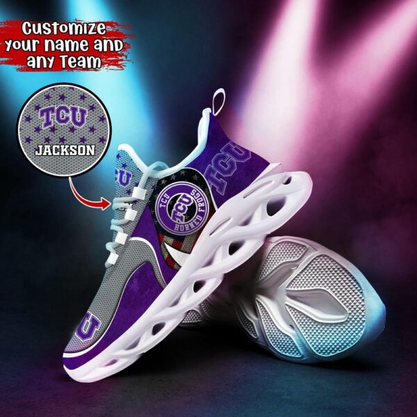 Customized NCAA TCU Horned Frogs Sneaker Max Soul Shoes Sole Bliss