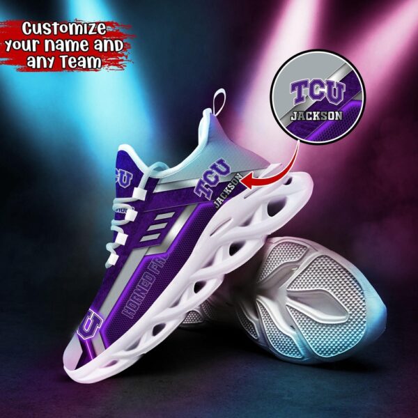 Customized NCAA TCU Horned Frogs Sneaker Max Soul Shoes Soulful Stride