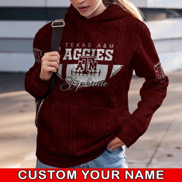 Customized NCAA Texas A&ampM Aggies Hoodie 3D Athletic Elegance For Fans