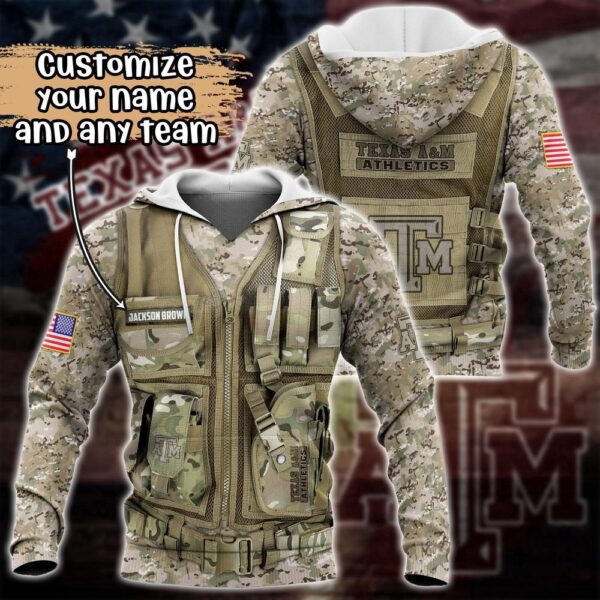 Customized NCAA Texas A&ampM Aggies Hoodie 3D Camo Hoodie Harmony For Fans