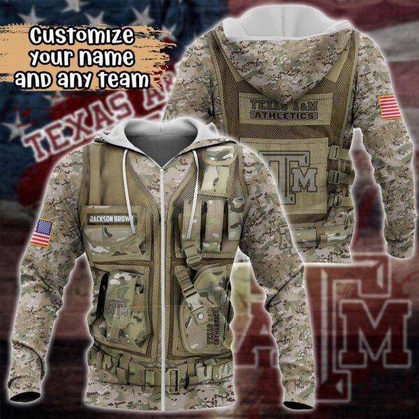 Customized NCAA Texas A&ampM Aggies Hoodie 3D Camo Hoodie Harmony For Fans