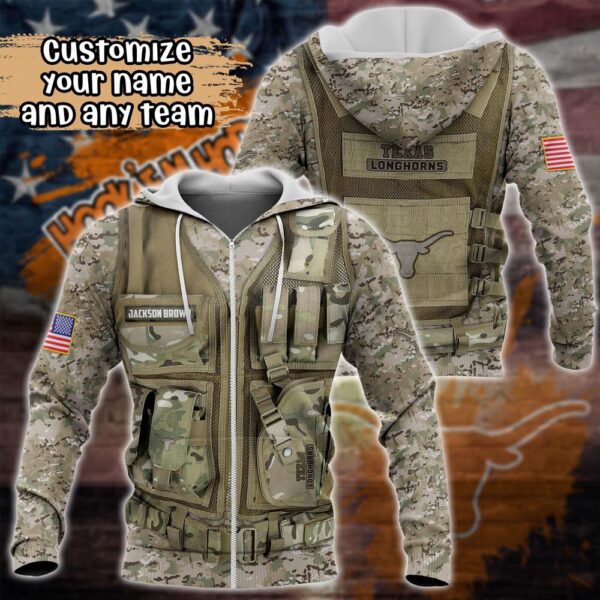 Customized NCAA Texas Longhorns Hoodie 3D Camo Hoodie Harmony For Fans