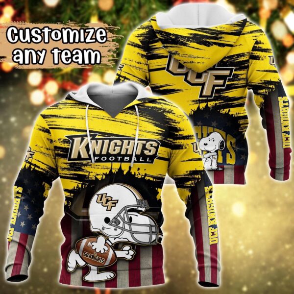 Customized NCAA UCF Knights Hoodie 3D Snoopy Sports For Fans