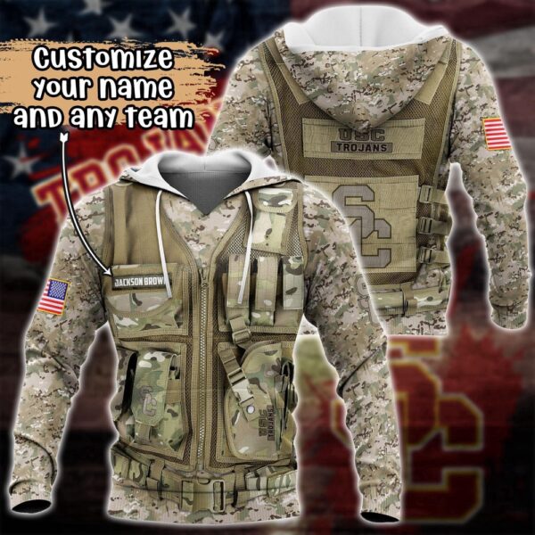 Customized NCAA USC Trojans Hoodie 3D Camo Parade For Fans