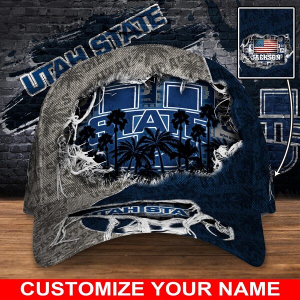 Customized NCAA Utah State Aggies Baseball Cap Sleek Layers Of Bliss