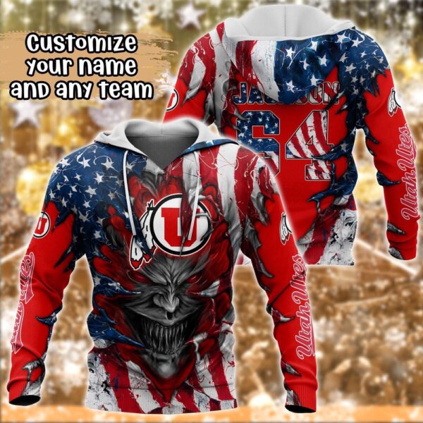 Customized NCAA Utah Utes Hoodie 3D Signature Style For Fans