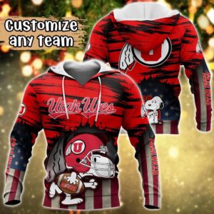 Customized NCAA Utah Utes Hoodie 3D Snoopy Plays Sports For Fans 1 m8jiyr.jpg