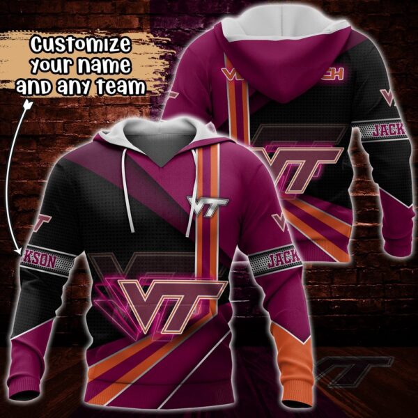 Customized NCAA Virginia Tech Hokies Hoodie 3D Cozy Vibes For Fans