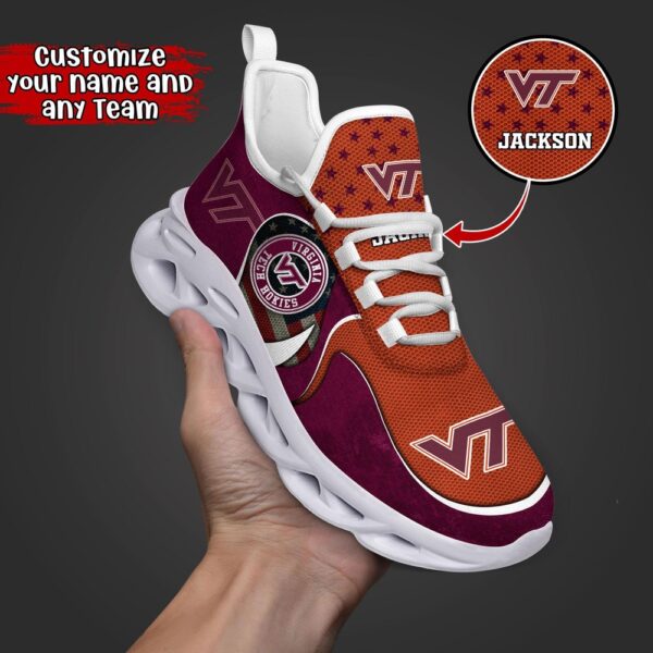 Customized NCAA Virginia Tech Hokies Sneaker Max Soul Shoes Sole Bliss