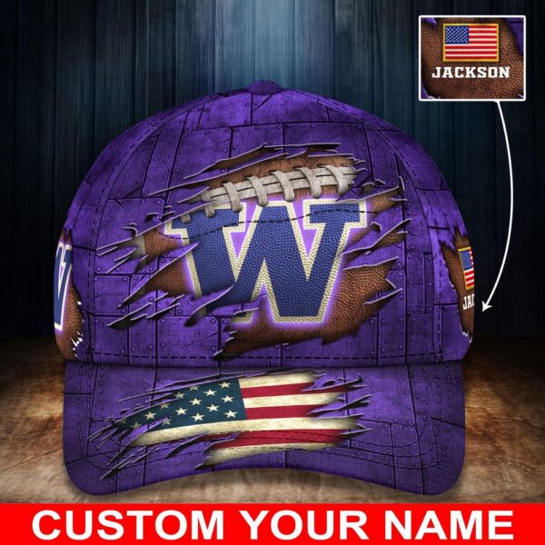 Customized NCAA Washington Huskies Baseball Cap Casual Elegance Threads