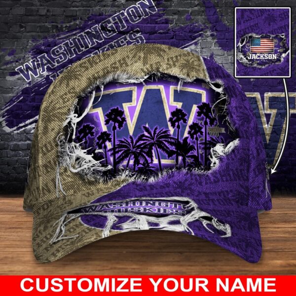 Customized NCAA Washington Huskies Baseball Cap Sporty Elegance Vibes