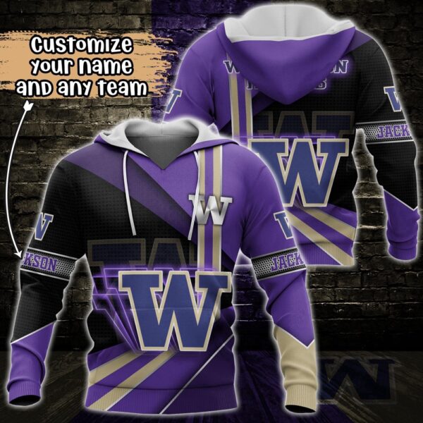 Customized NCAA Washington Huskies Hoodie 3D Cozy Vibes For Fans