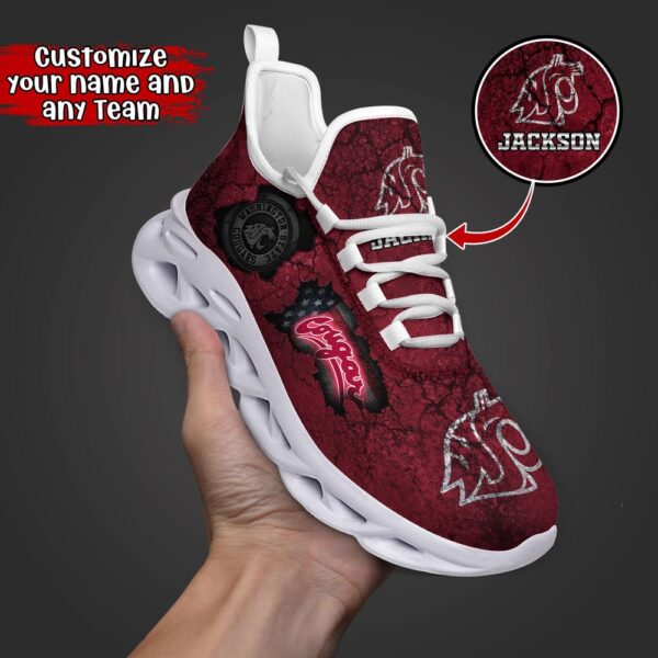 Customized NCAA Washington State Cougars Sneaker Max Soul Shoes Max Comfort