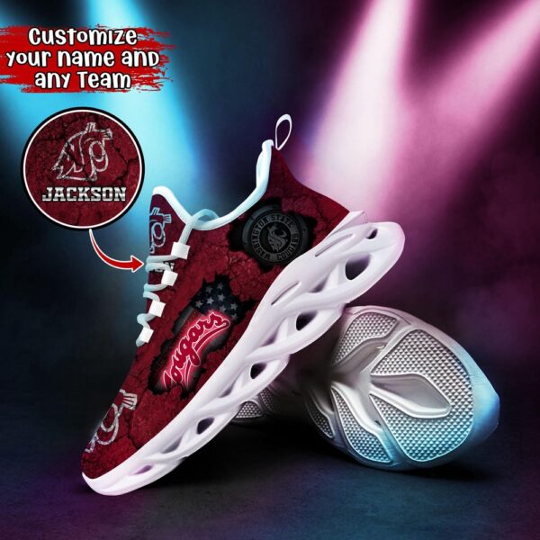 Customized NCAA Washington State Cougars Sneaker Max Soul Shoes Max Comfort