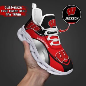 Customized NCAA Wisconsin Badgers Sneaker…