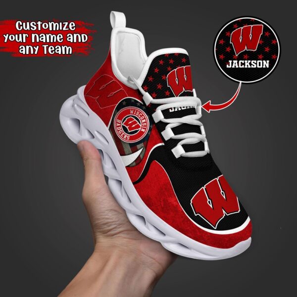 Customized NCAA Wisconsin Badgers Sneaker Max Soul Shoes Sole Bliss