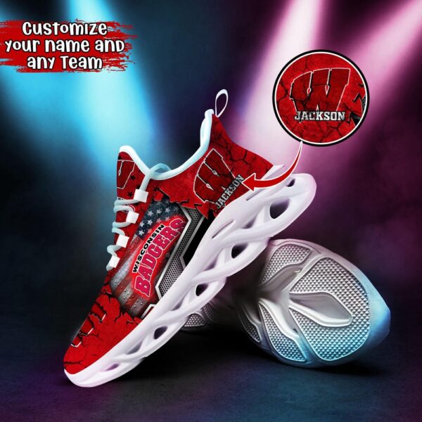 Customized NCAA Wisconsin Badgers Sneaker Max Soul Shoes Stride In Style