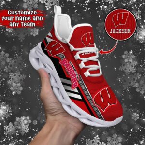 Customized NCAA Wisconsin Badgers Sneaker…