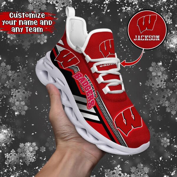 Customized NCAA Wisconsin Badgers Sneaker Max Soul Shoes Stride Stylishly