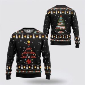 Firetruck Christmas Tree Ugly Sweater Festive 3D All Over Print