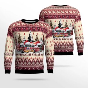 Flanders Fire Co. #1 And Rescue Squad, Flanders, NJ Christmas AOP Ugly Sweater