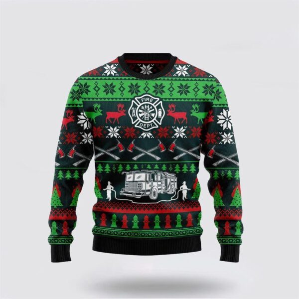 Get Festive With The Awesome Firefighter Ugly Christmas Sweater