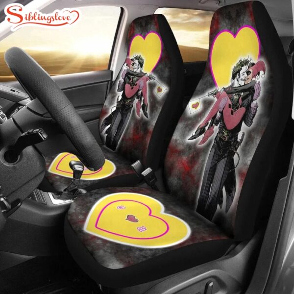 Joker And Harley Love In Battle Horror Movie Halloween Car Seat Covers