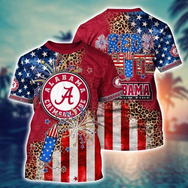 NCAA Alabama Crimson Tide 3D T-Shirt Sleek Campus Style For Fans