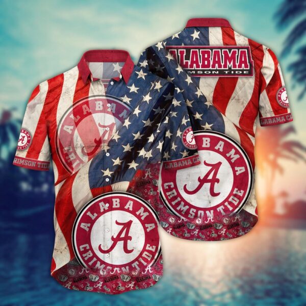 NCAA Alabama Crimson Tide Hawaiian Shirt Chic Blossom Waltz For Sports Fans