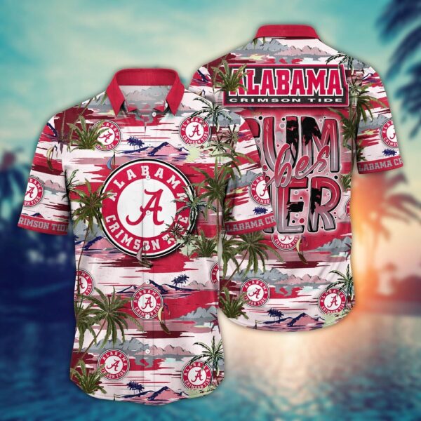 NCAA Alabama Crimson Tide Hawaiian Shirt Tropical Bliss Brigade For Sports Fans