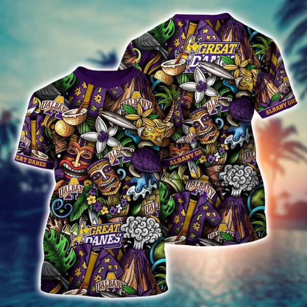 NCAA Albany Great Danes 3D T-Shirt Athletic Aura For Fans